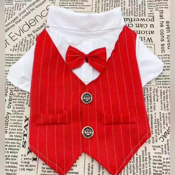 Other - New Dog Holiday Bow Tie Suit Shirt